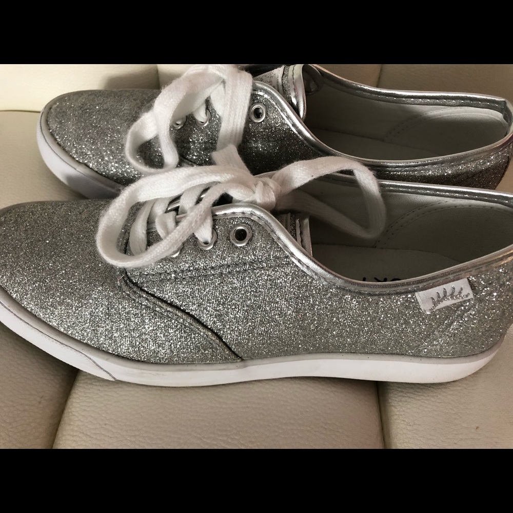 Silver Sparkle Sneakers - Picture 2 of 3